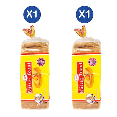 Supa Loaf Butter Toast Bread 400g x2