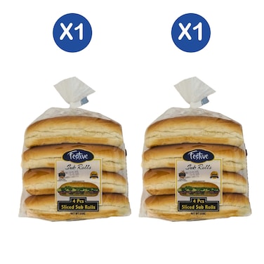 Festive Sliced Sub Rolls 350g x2