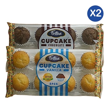 Festive Vanilla Cupcakes 8 Pieces 250g x2