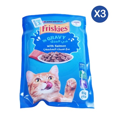 Friskies Salmon in Gravy Cat Food 85g x3