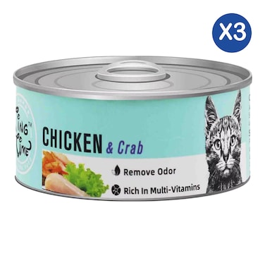 Ting Time Chicken &amp; Crab Cat Food 95g x3