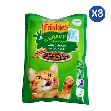 Purina Friskies Chicken in Gravy Cat Food 85g x3