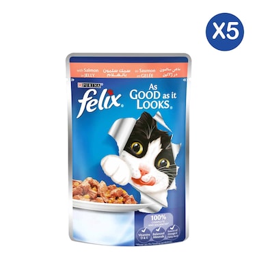 Felix Salmon Cat Food 85g x5