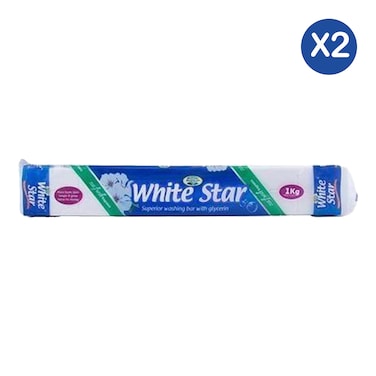 White Star Multipurpose Washing Bar Soap 1kg X2