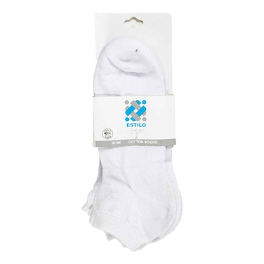 Estilo Cotton Mens Socks White 3pcs
