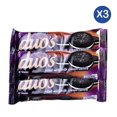 Manji Duos Milk Cream Biscuits 60g x3