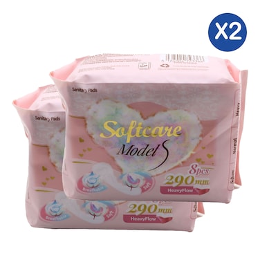 Softcare Max Thick Sanitary Pads 8 Pack X2