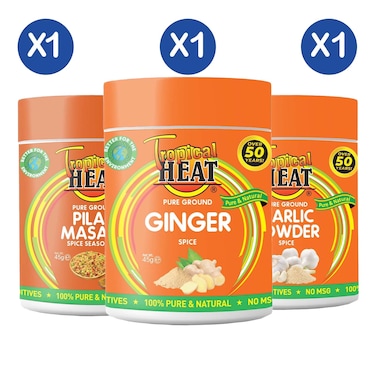 Tropical Heat Pilau Masala + Ginger + Garlic Powder Bundle