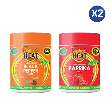 Tropical Heat Black Pepper + Paprika 45g Bundle