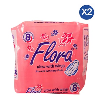 Flora Ultrawings Pads 8 Count x2