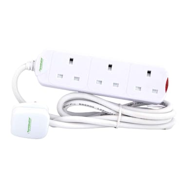 Terminator TPB 13-3M 3-Way Power Extension Socket White 3m