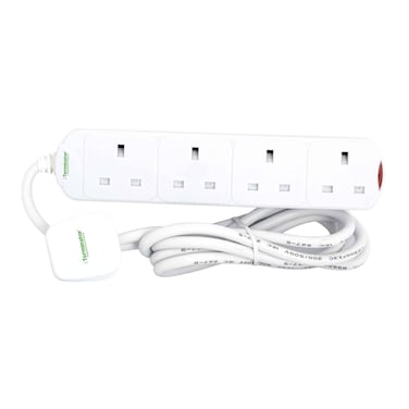 Terminator TPB 14-3M 4-Way Power Extension Socket White 3m