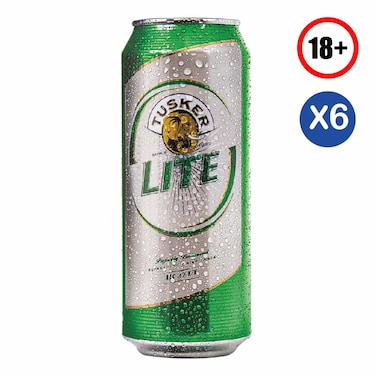 Tusker Lite Beer Can 500ml &times;6
