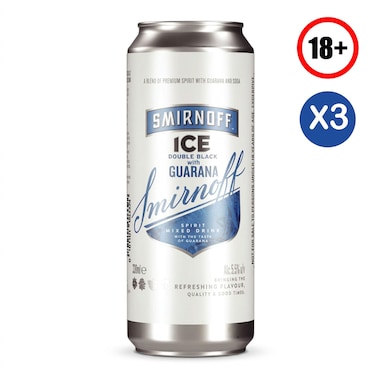 Smirnoff Ice Double Black with Guarana 330ml &times;3