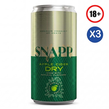 Snapp Apple Flavour Sparkling Alcoholic Drink Can 330ml &times;3