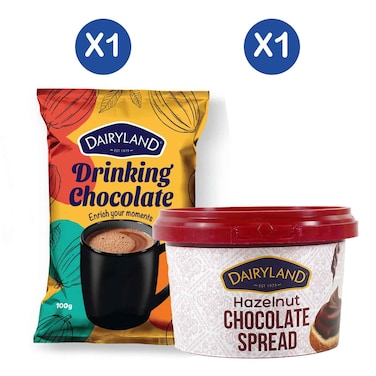 Dairyland Drinking Chocolate 100g + Hazelnut Chocolate Spread 275g