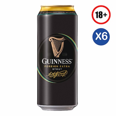 Guinness Foreign Extra Stout Beer Can 500ml &times;6
