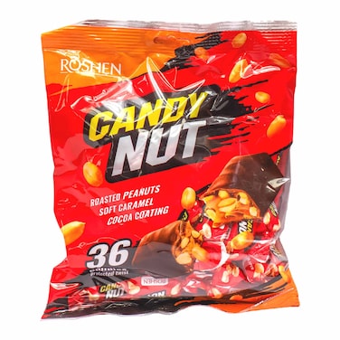 Roshen Candy Nut Roasted Peanuts in Soft Caramel and Chocolate 500g