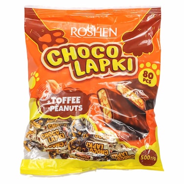 Roshen Chocolapki Toffee with Peanuts in Cocoa Coating 500g