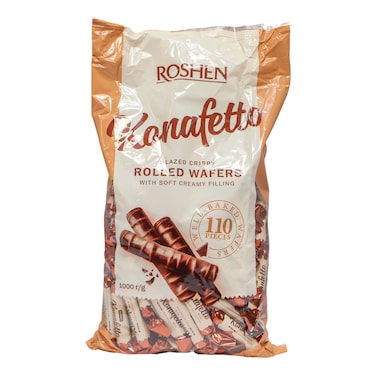 Roshen Konafetto Blanc Rolled Wafers with Creamy Filling 1kg
