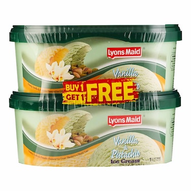 Lyons Maid Ice Cream Vanilla/Pistachio Pack 1l