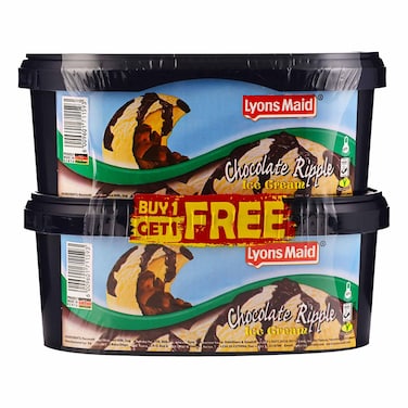 Lyons Maid Chocolate Ripple Ice Cream 1L Value Pack