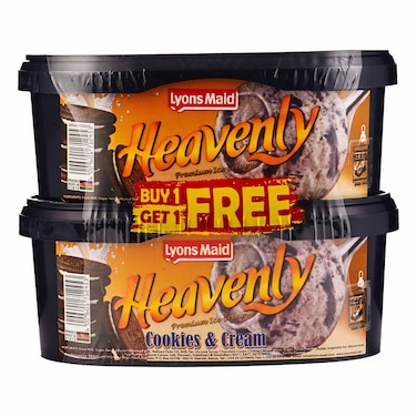 Lyons Maid Heavenly Cookies &amp; Cream Ice Cream 1L Value Pack