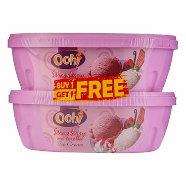 Ooh! Ice Cream Vanilla + Strawberry 1l