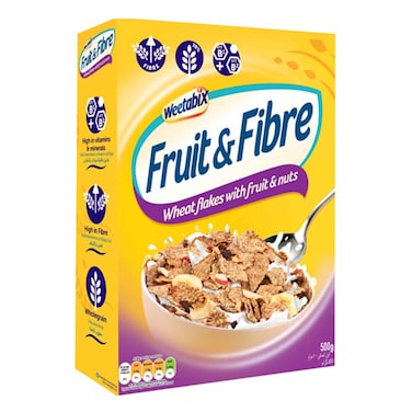 Weetabix Fruit And Fiber Cereals Wheat Flakes 500g