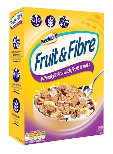 Weetabix Fruit And Fiber Cereals Wheat Flakes 500g