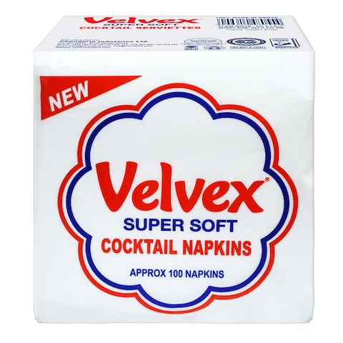 VELVEX SERVIETTES WHITE PLAIN