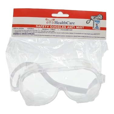 HealthCare Anti-Mist Safety Goggles Clear Standard Size 1 Piece