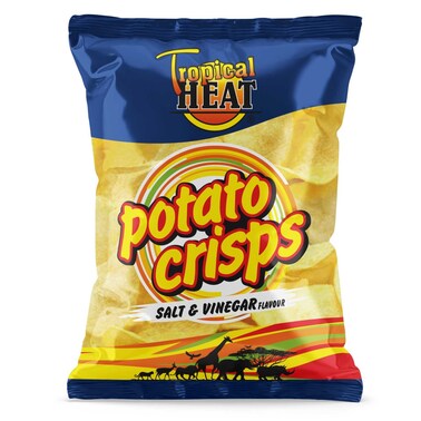 Tropical Heat Snacks Salt &amp; Vinegar Potato Crisps 100G