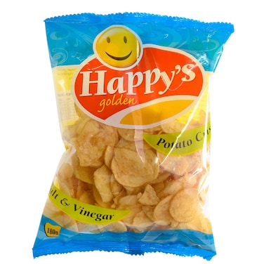 Happys Golden Salt And Vinegar Potato Crisps 100G
