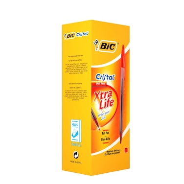 BIC Cristal  Ballpoint Pens Medium Point (1.0 mm) - Red, Box of 25