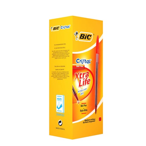 BIC Cristal  Ballpoint Pens Medium Point (1.0 mm) - Red, Box of 25