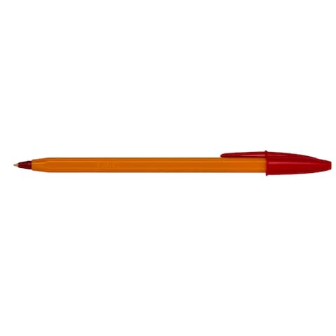 BIC Orange Fine Ballpoint Pens Fine Point (0.8 mm) - Red, Box of 20