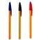 BIC Orange Fine Ballpoint Pens Fine Point (0.8 mm) - Assorted, Pouch (3) - (1: Blue 1: Black 1: Red )