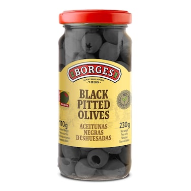 Borges Black Pitted Olives 320G