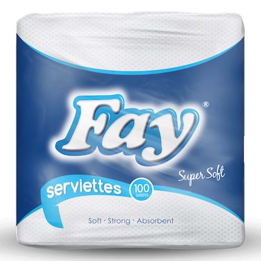 Fay Serviettes 1Ply 100 Sheets White