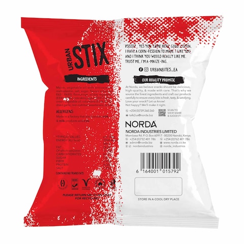 Urban Stix Hot and Sweet Tomato Crunchy Corn Snack 35G