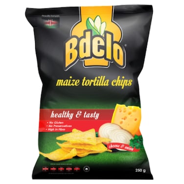 Bdelo Maize Tortilla Cheese And Onion Chips 250G