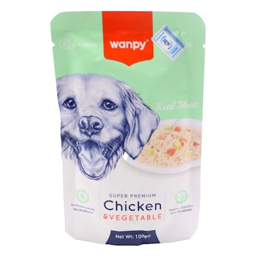 Wanpy Super Premium Chicken And Vegetables Dog Food 100g