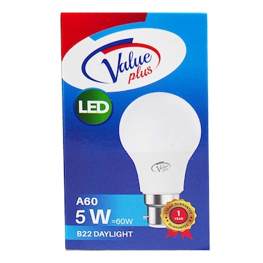 Valueplus 5W B22 Led Bulb Day Light  Vp003
