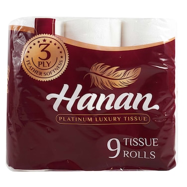 Hanan Platinum 3-Ply Toilet Paper 9 Pack