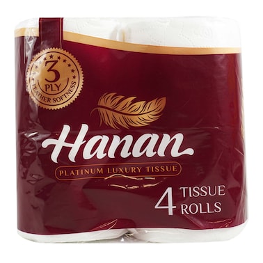 Hanan Platinum 3-Ply Toilet Paper roll 4 pack