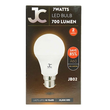 Jc Glass Led Bulb (Ww) B22 7W