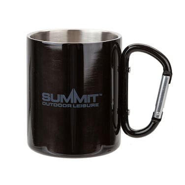 Summit Stainless Steal Carabiner Mug Black 300Ml