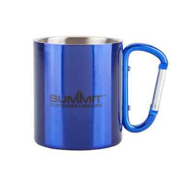 Summit Stainless Steel Carabiner Mug Blue 300Ml