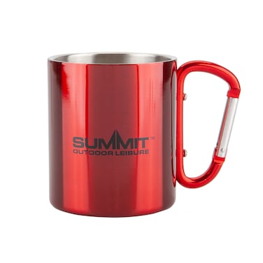 Summit Stainless Steel Carabiner Mug Red 300Ml